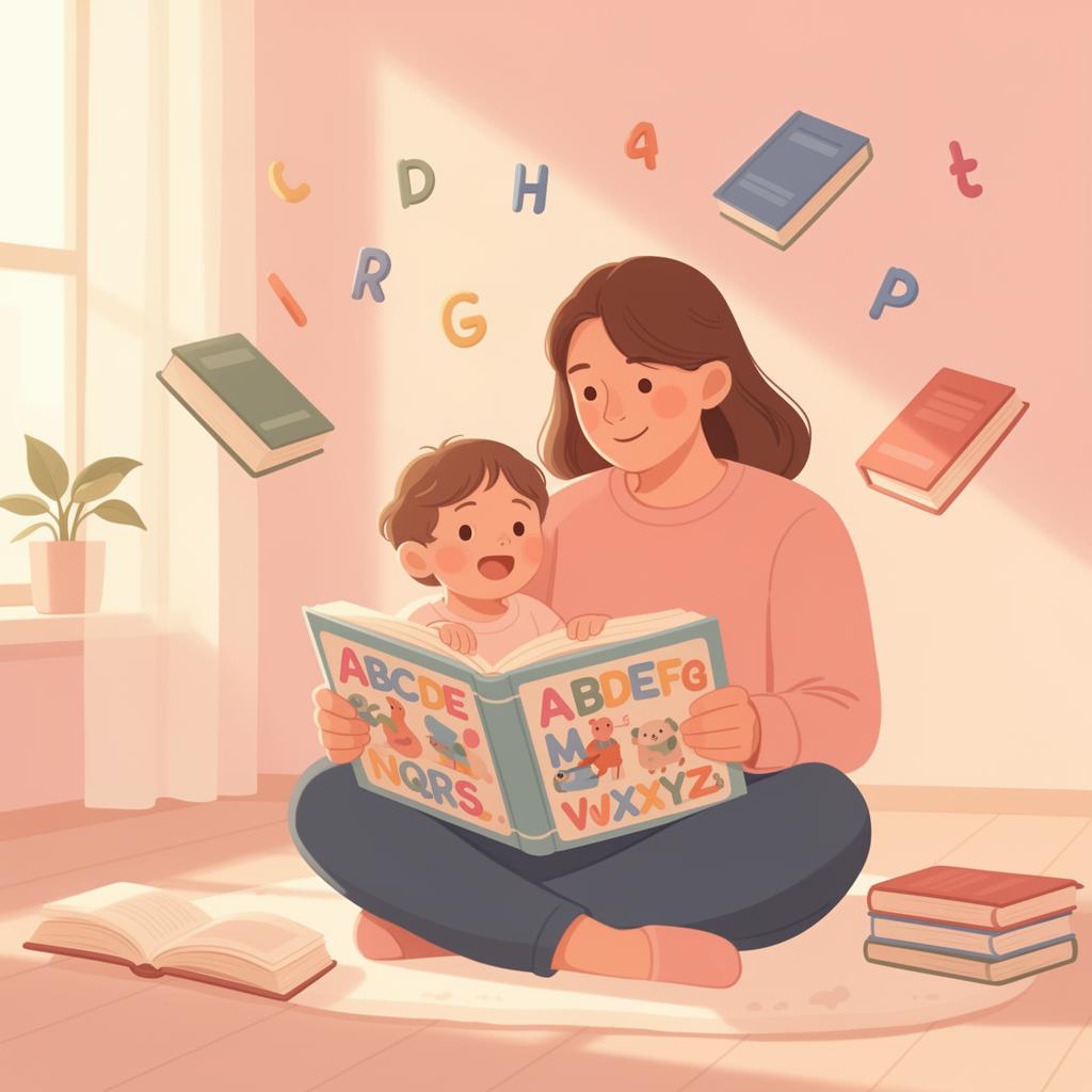 An Indian parent and child reading a colourful phonics picture book together at home, illustrating trust in verified phonics teachers on Saheli.